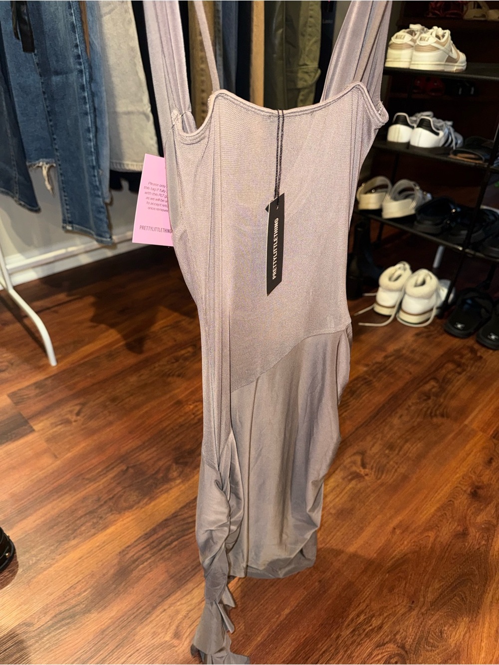 PLT Mesh Double Layer Panel Bodycon Dress - Picture 10 of 10